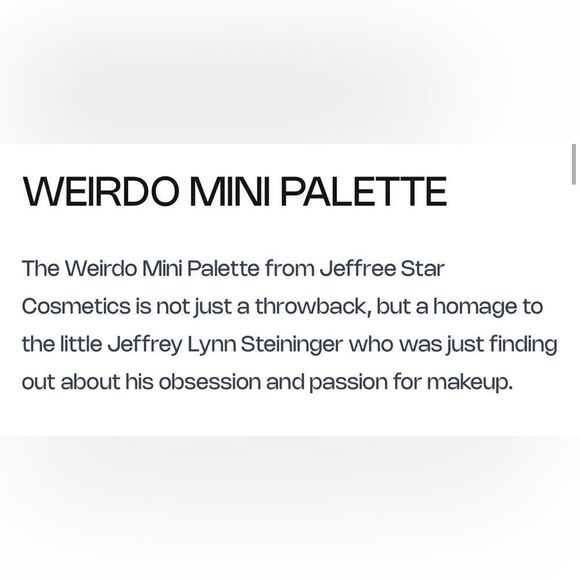 NIB Jeffree Star Mini Weirdo Eyeshadow Pallet & Supreme Gloss - No Apologies - Picture 11 of 15